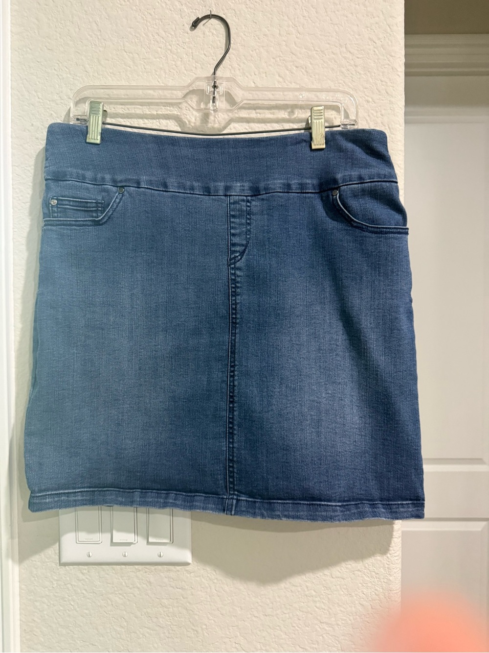 S. C. & Co. Stretch Denim Mini Skirt - Blue L - Picture 2 of 13